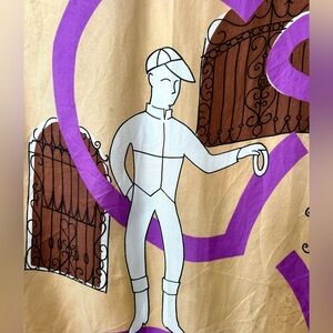 1950s Vintage 21 Club Silk Jockey Scarf by Ray Strauss 30” Square